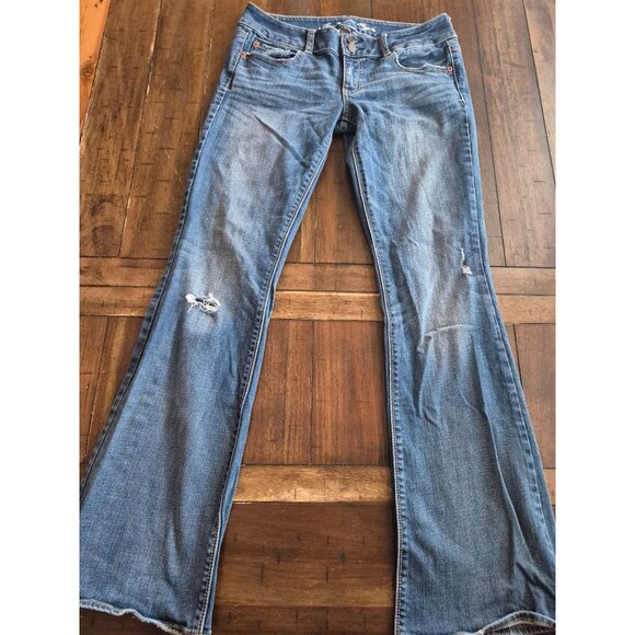 American Eagle Womens Stretch Flare Jeans Sz 8 - Picture 1 of 4